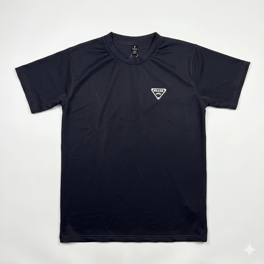 Prada Navy Blue Gym Wear T-Shirt | Premium Performance Cotton Tee