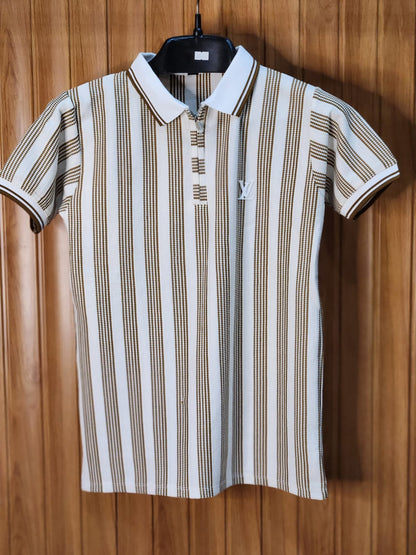 Slim Fit Striped Polo T-Shirt | Old Money Aesthetic Premium Cotton Polo