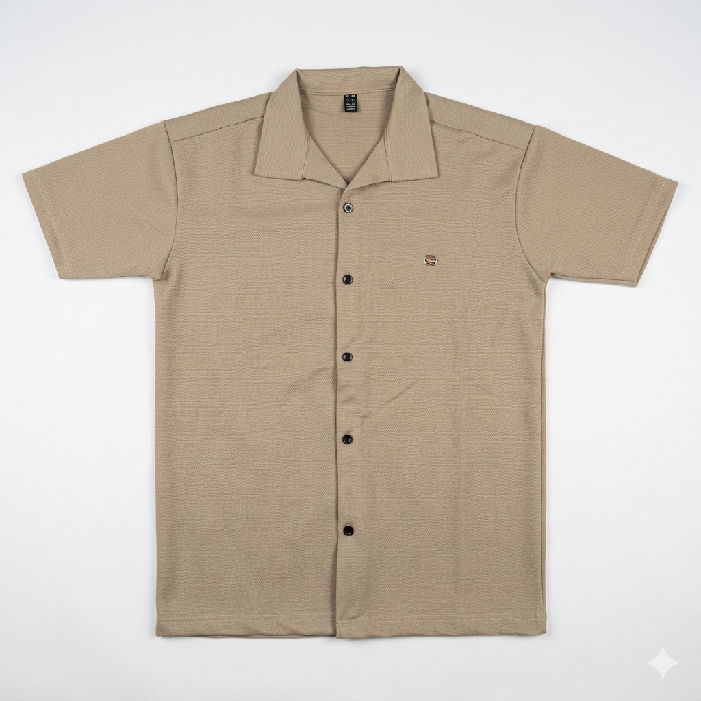 Beige Coat Color Shirt | Premium Cotton Smart Casual Tee