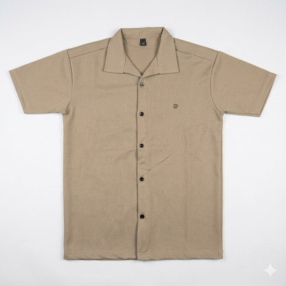 Beige Coat Color Shirt | Premium Cotton Smart Casual Tee