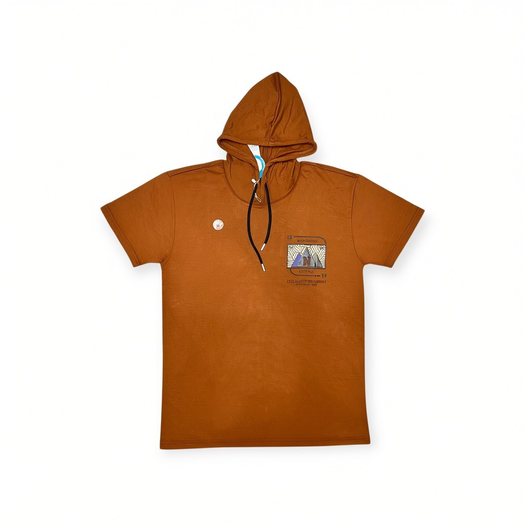 Casual Hooded Graphic T-Shirt | Premium Cotton Blue Hoodie Tee
