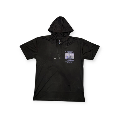 Casual Hooded Graphic T-Shirt | Premium Cotton Blue Hoodie Tee