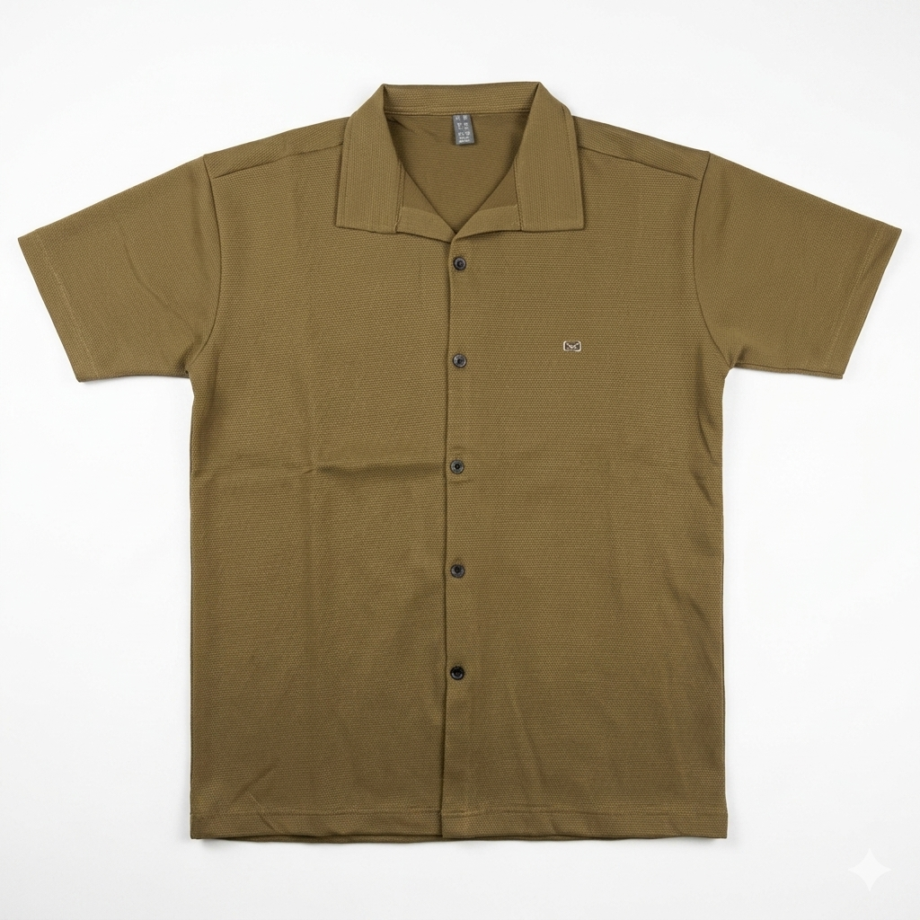 Beige Coat Color Shirt | Premium Cotton Smart Casual Tee