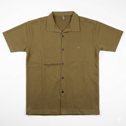 Beige Coat Color Shirt | Premium Cotton Smart Casual Tee