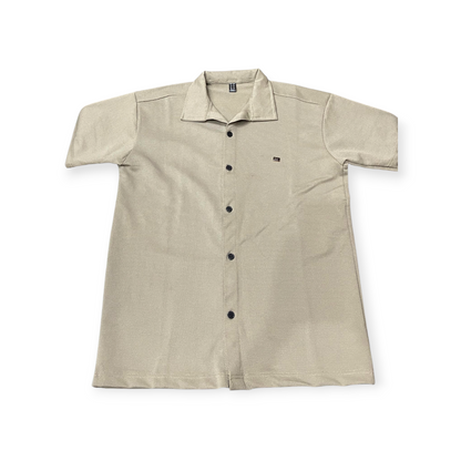 Beige Coat Color Shirt | Premium Cotton Smart Casual Tee