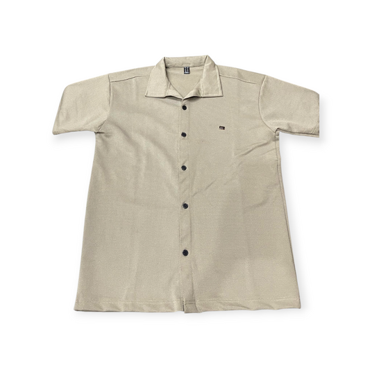 Beige Coat Color Shirt | Premium Cotton Smart Casual Tee