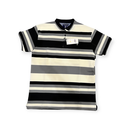 Slim Fit Striped Polo T-Shirt | Premium Cotton Liner Polo