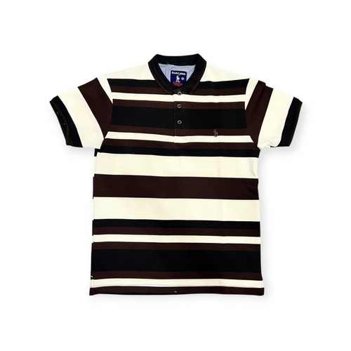Slim Fit Striped Polo T-Shirt | Premium Cotton Liner Polo