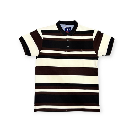Slim Fit Striped Polo T-Shirt | Premium Cotton Liner Polo